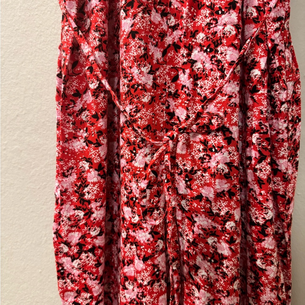 Red Floral Spaghetti-Strap Jumpsuit - Picture 4 of 12